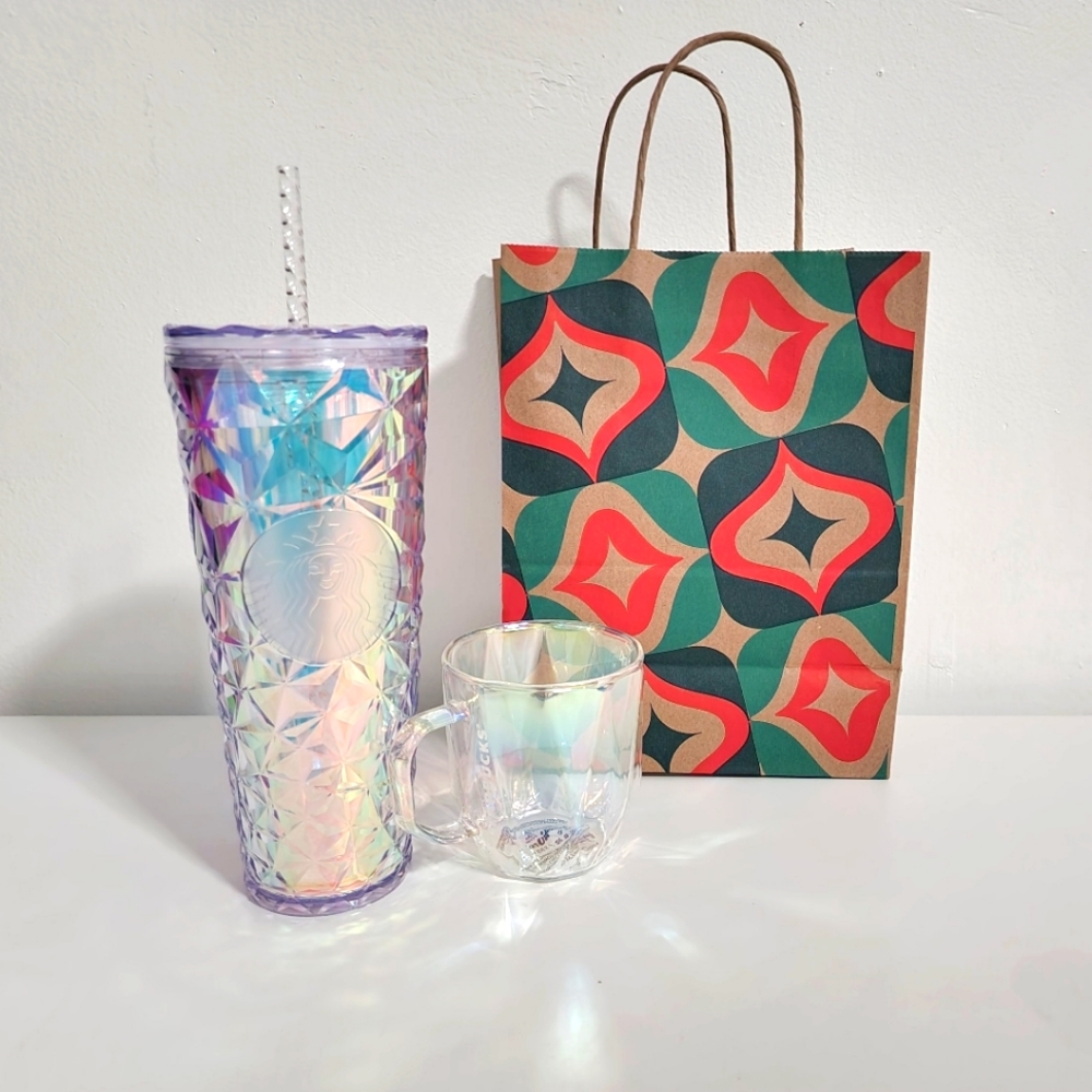 Starbucks 2023 New Release Diamond Iridescent Unicorn Holiday Tumbler Glass Mug - Picture 4 of 10